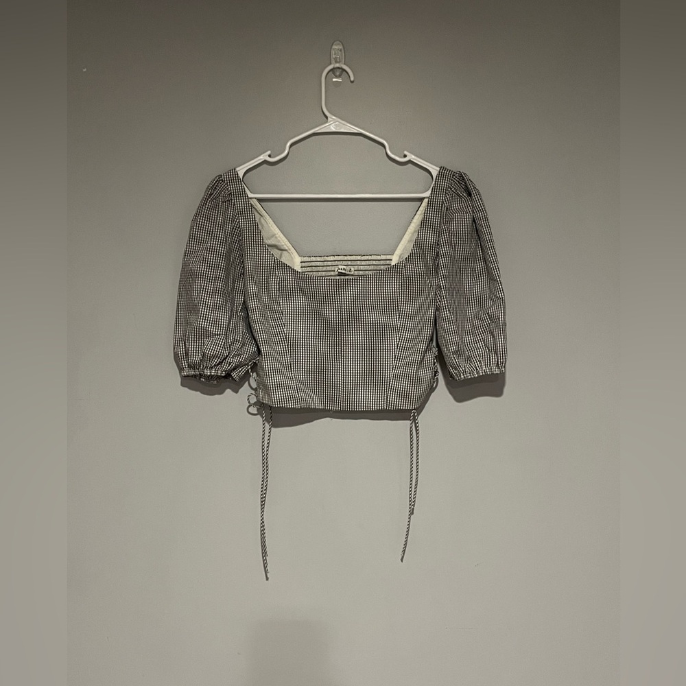 Abercrombie & Fitch - Grey and White Gingham Women's Top